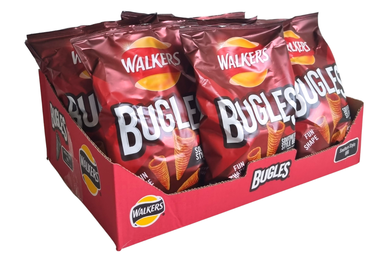 Box of Walkers Bugles Southern Style BBQ Snacks 12 x 110g Best